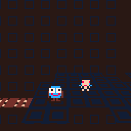 pico-8 game screenshot of a little guy jumping and singing